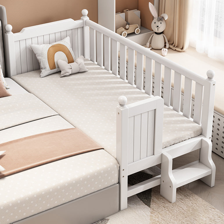 Farmhouse Beech Nursery Bed Solid Wood Baby Crib with Guardrails