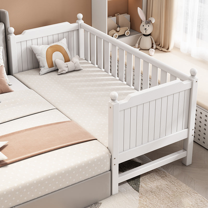 Farmhouse Beech Nursery Bed Solid Wood Baby Crib with Guardrails