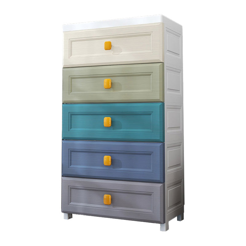 Scandinavian Vertical Plastic Kids Nightstand with Drawers for Bedroom