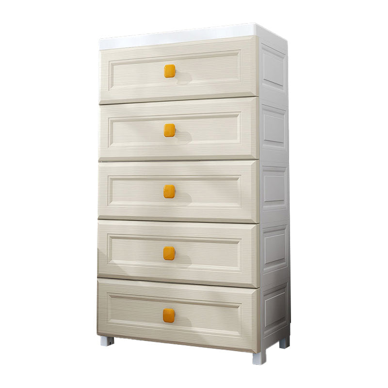 Scandinavian Vertical Plastic Kids Nightstand with Drawers for Bedroom