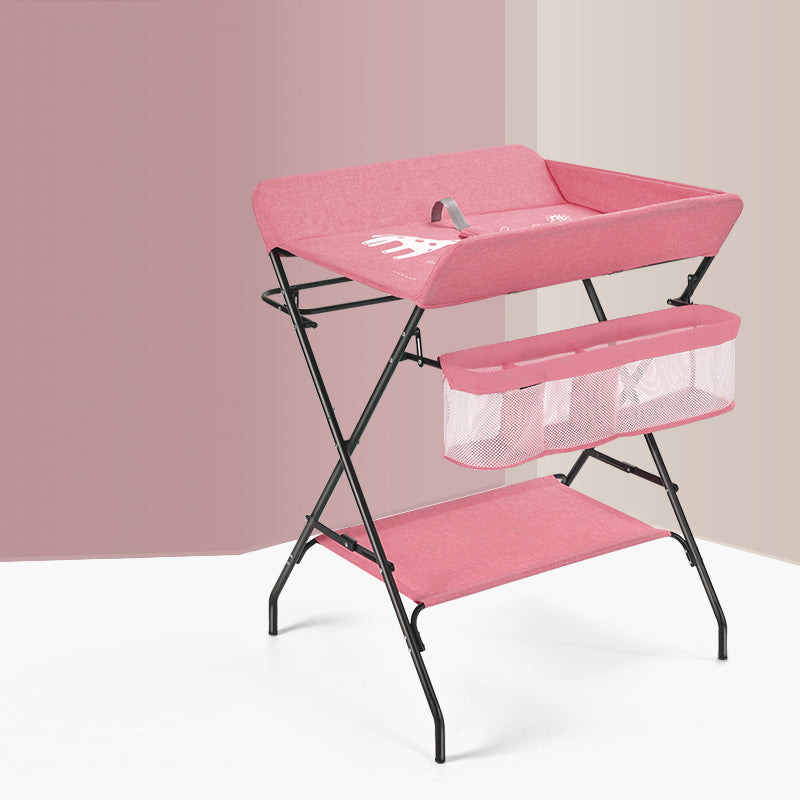 Metal Frame Baby Changing Table Folding with Shelf ,31.5"L×24.8"W