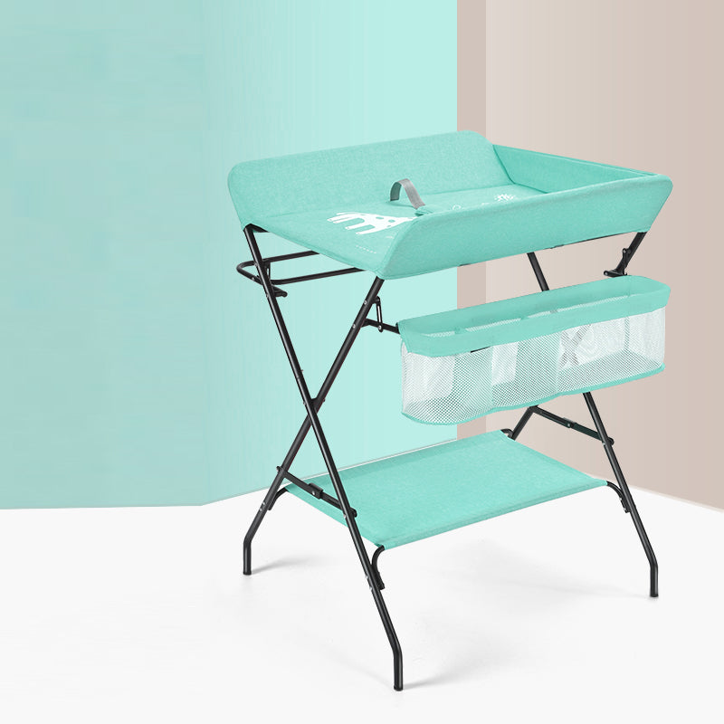 Metal Frame Baby Changing Table Folding with Shelf ,31.5"L×24.8"W