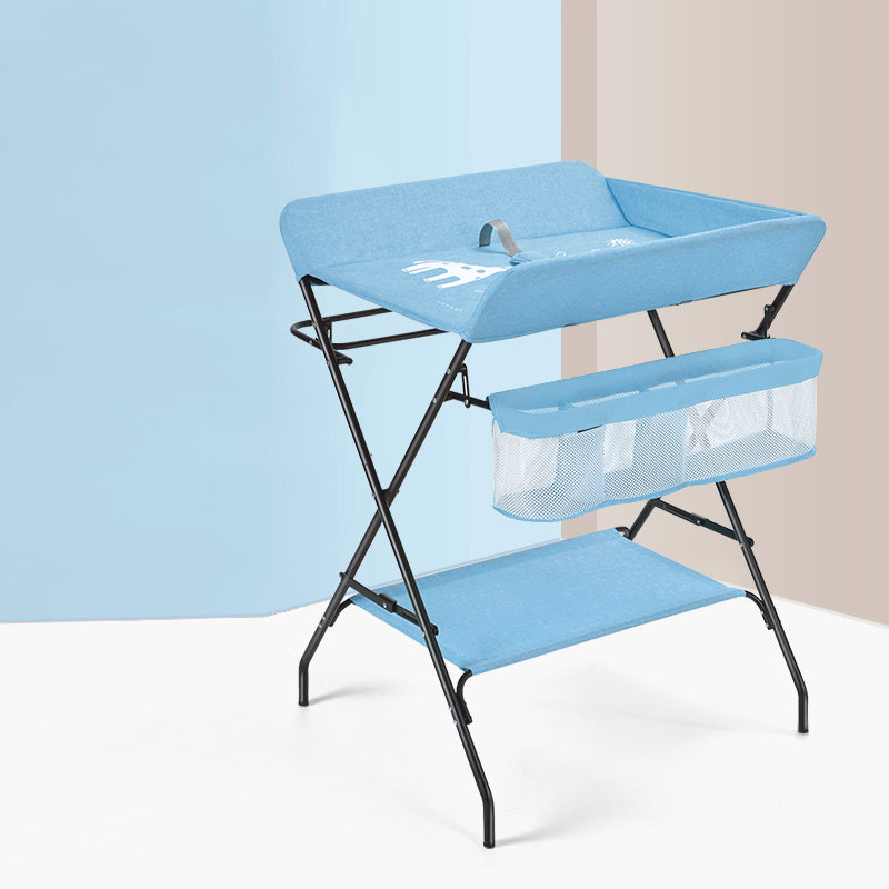 Metal Frame Baby Changing Table Folding with Shelf ,31.5"L×24.8"W