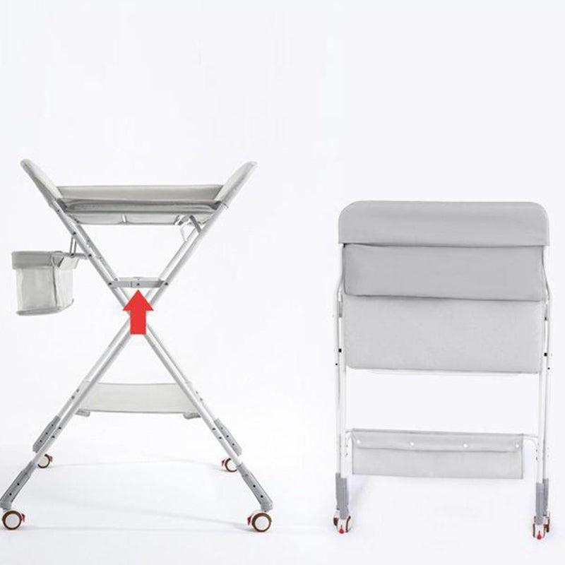 Metal Frame Baby Changing Table Folding with Shelf ,31.5"L×24.8"W