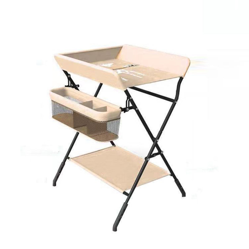 Contemporary Baby Changing Table with Storage Basket and Safety Belt