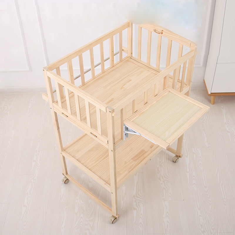 Solid Wood Baby Changing Table Flat Top with Storage Shelf for 0-1 Years Old