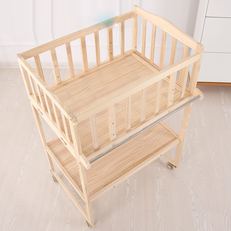 Solid Wood Baby Changing Table Flat Top with Storage Shelf for 0-1 Years Old