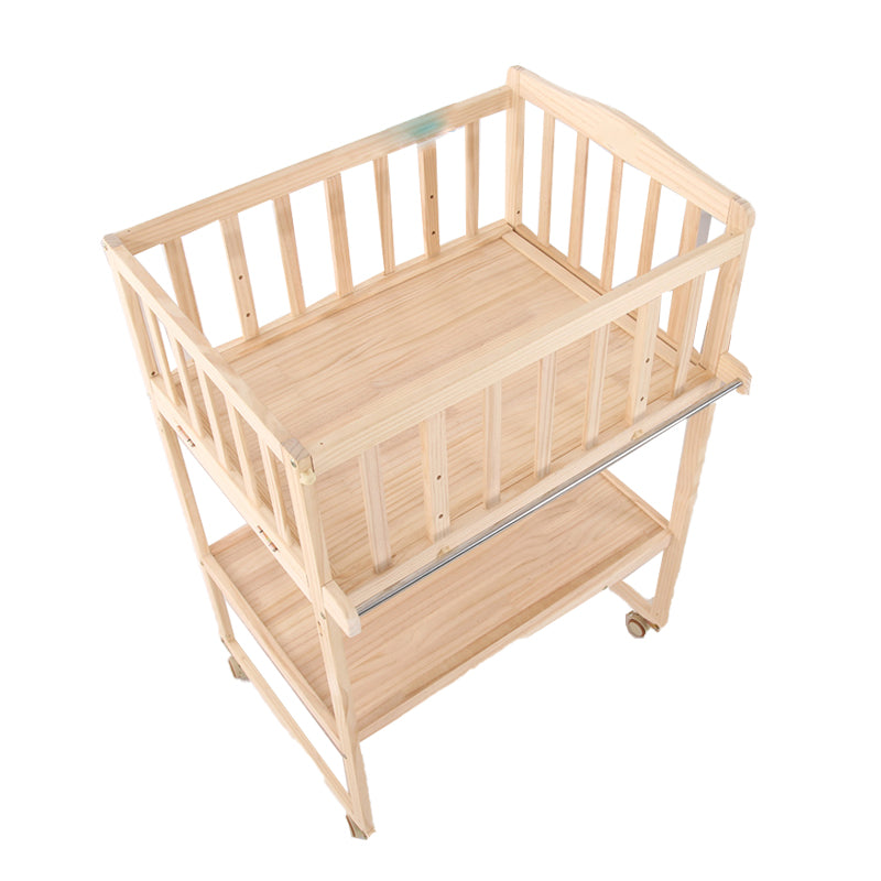 Solid Wood Baby Changing Table Flat Top with Storage Shelf for 0-1 Years Old