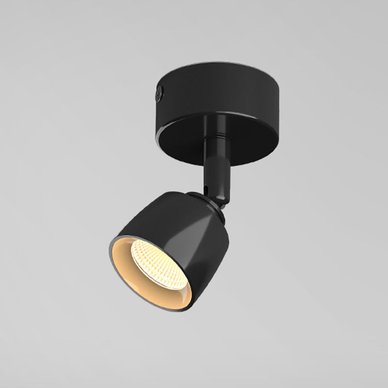Contemporary 1 - Light Semi Flush Mount Adjustable Ceiling Flush in Black / White