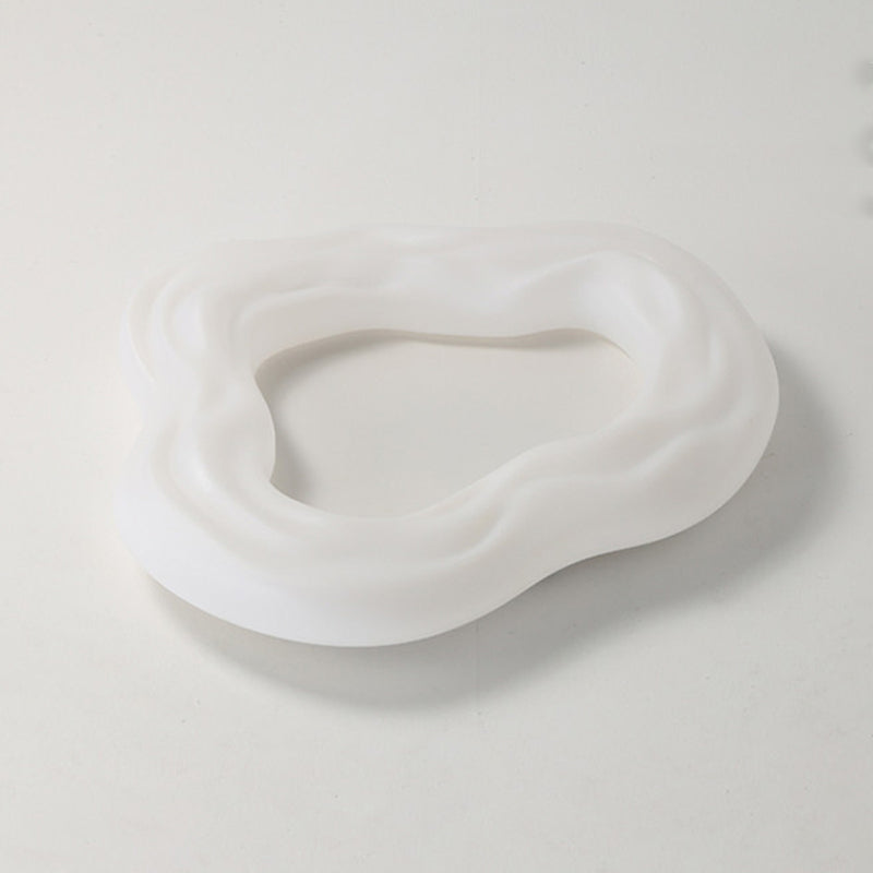 LED Cloud Shape Ceiling Flush Mount in Ivory White Contemporary Ceiling Flush