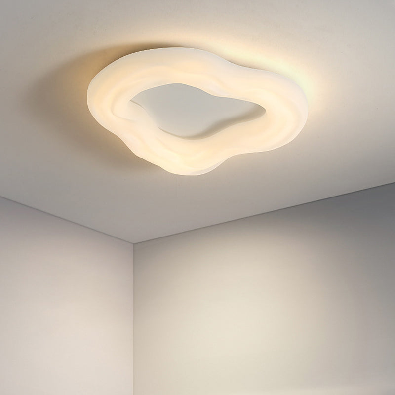LED Cloud Shape Ceiling Flush Mount in Ivory White Contemporary Ceiling Flush