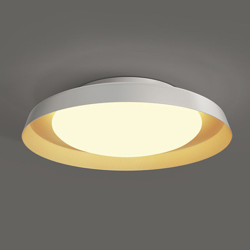 Modern 1 - Light Ceiling Flush Mount Iron & Acrylic LED Flush in Black / White