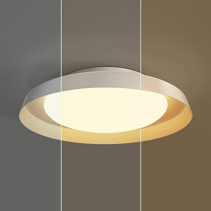 Modern 1 - Light Ceiling Flush Mount Iron & Acrylic LED Flush in Black / White