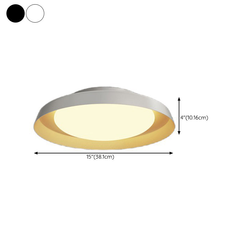 Modern 1 - Light Ceiling Flush Mount Iron & Acrylic LED Flush in Black / White