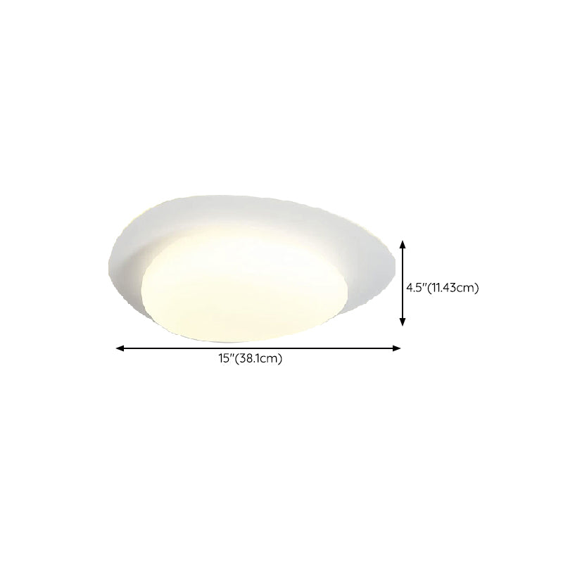 1 - Light Flush Mount in Cream White Metal and Acrylic LED Flush