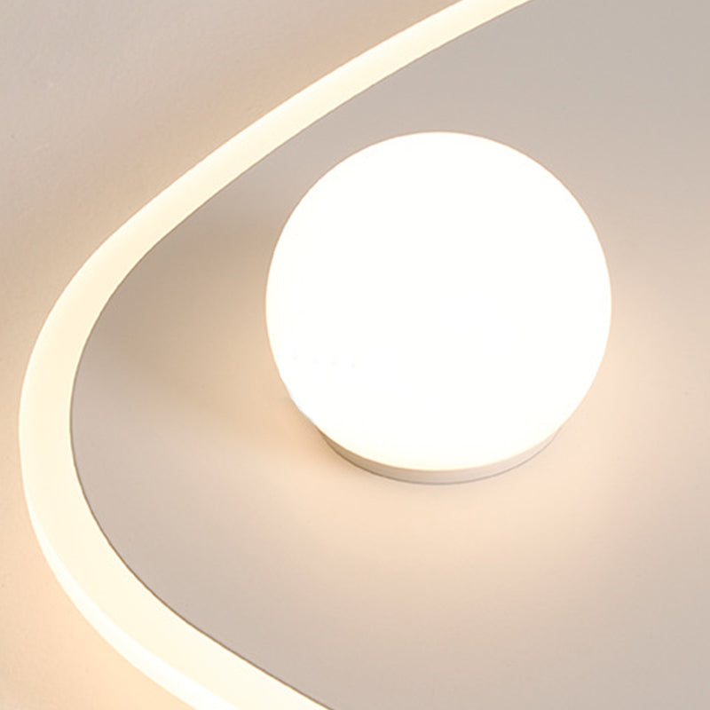 Geometric LED Flush Mount Iron and Acrylic Ceiling Flush with Spotlight