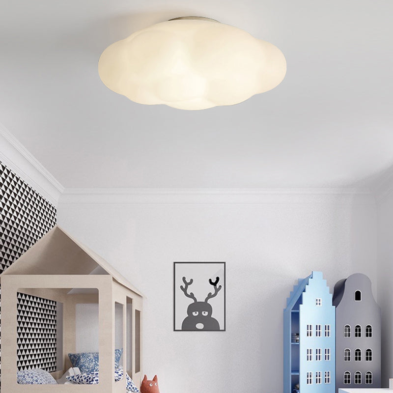 1 - Light Cloud Shape Flush Mount Light Modern Ceiling Flush in Ivory White