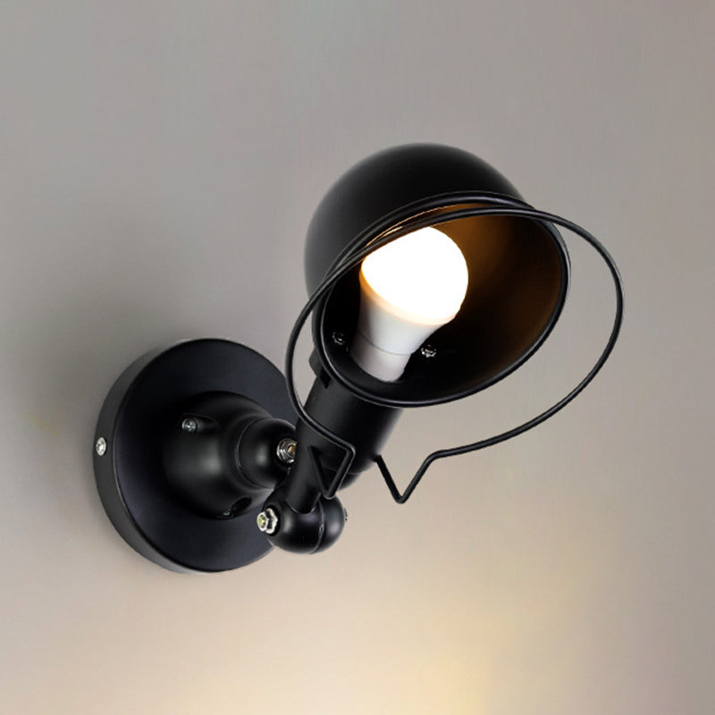 Modern Wall Sconce Dome Shape Wall Light with Metal Shade for Living Room