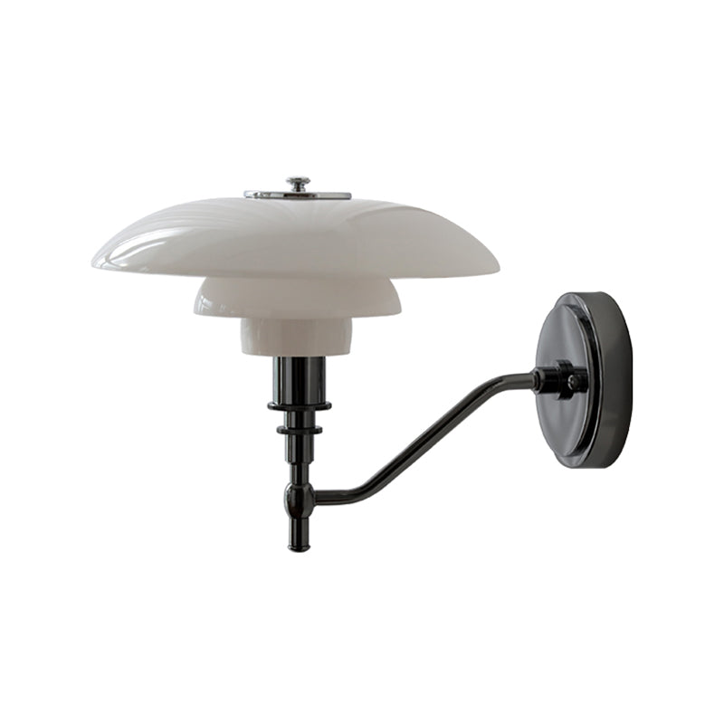 Industrial White Shade Wall Mounted Sconce Glass Shade Wall Lights for Bedroom