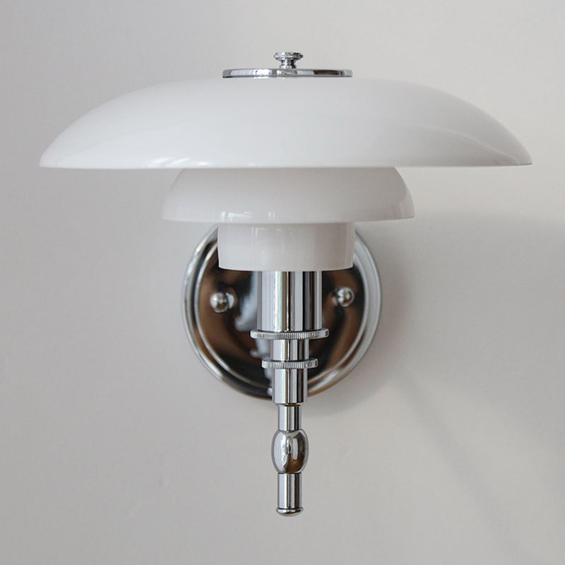 Industrial White Shade Wall Mounted Sconce Glass Shade Wall Lights for Bedroom