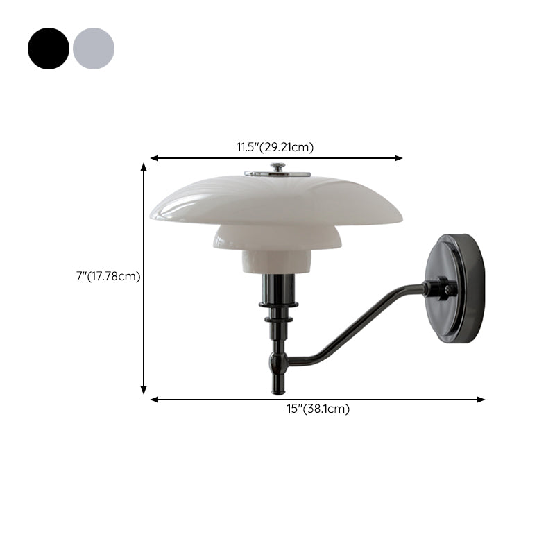 Industrial White Shade Wall Mounted Sconce Glass Shade Wall Lights for Bedroom