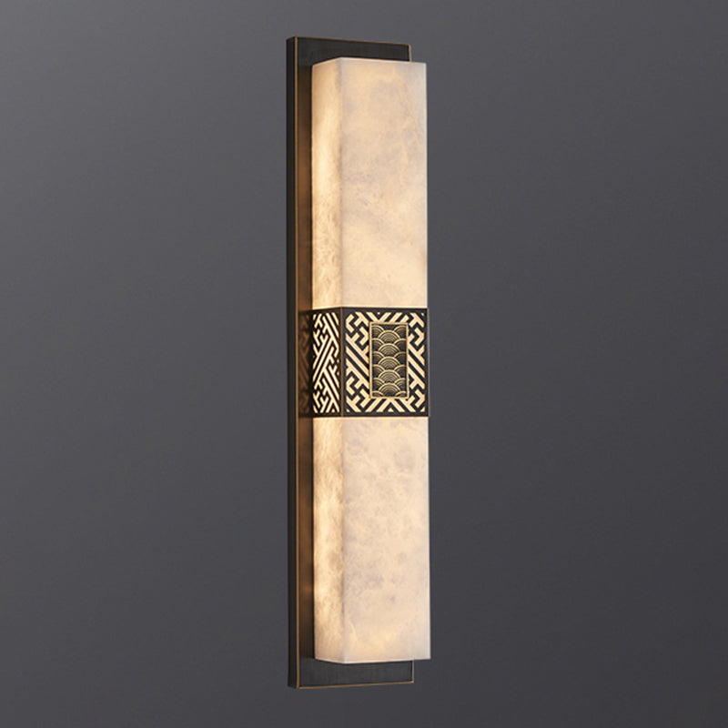 Contemporary Wall Sconce Marble Shade Wall Light Fixture for Living Room