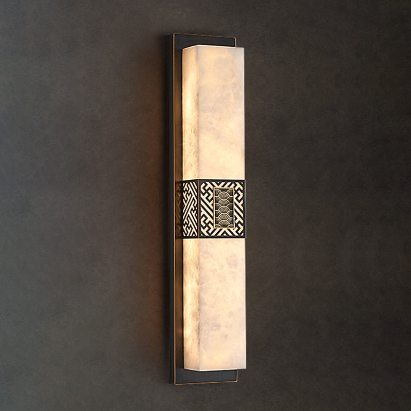 Contemporary Wall Sconce Marble Shade Wall Light Fixture for Living Room