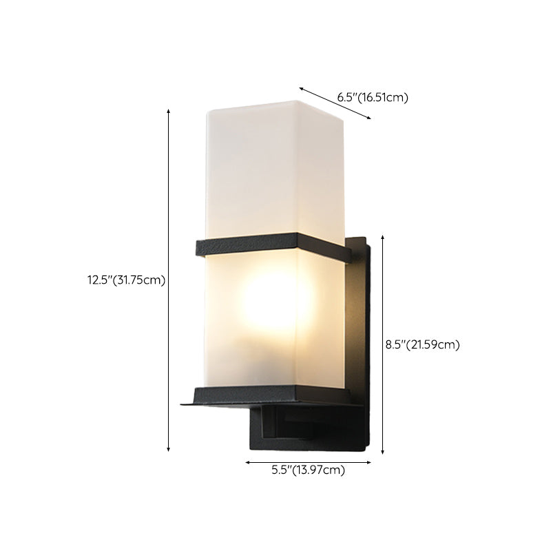 Contemporary Wall Sconce Glass Outdoor Wall Light Fixture for Courtyard