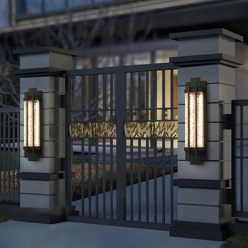 Contemporary Wall Sconce Black Outdoor Wall Light Fixture for Courtyard