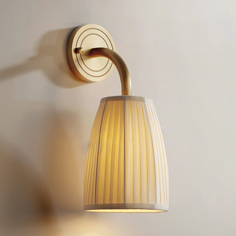 Fabric Shade Wall Mounted Light Fixture 1-Light Modernism Wall Mounted Sconce