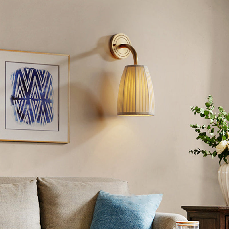 Fabric Shade Wall Mounted Light Fixture 1-Light Modernism Wall Mounted Sconce