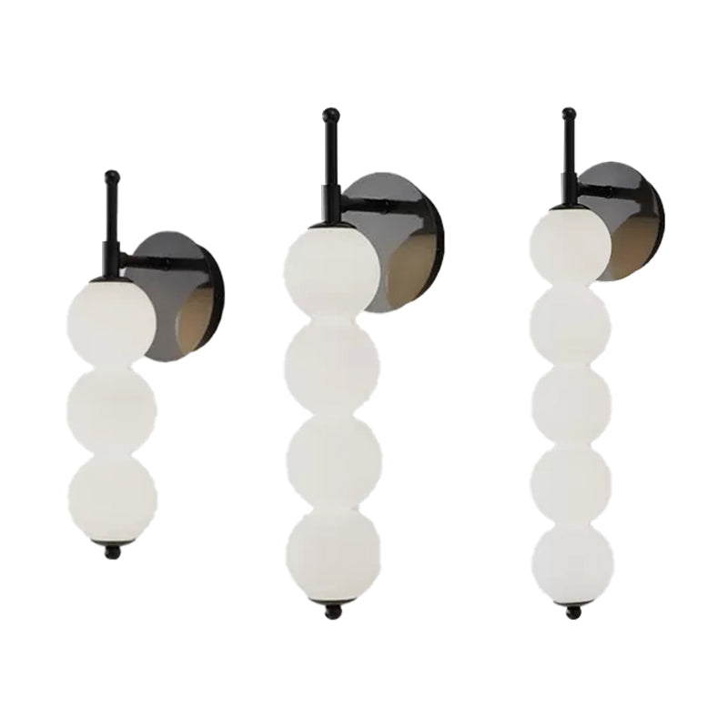 Modern Style White Shade Wall Mounted Sconce Glass Wall Lights for Bedroom