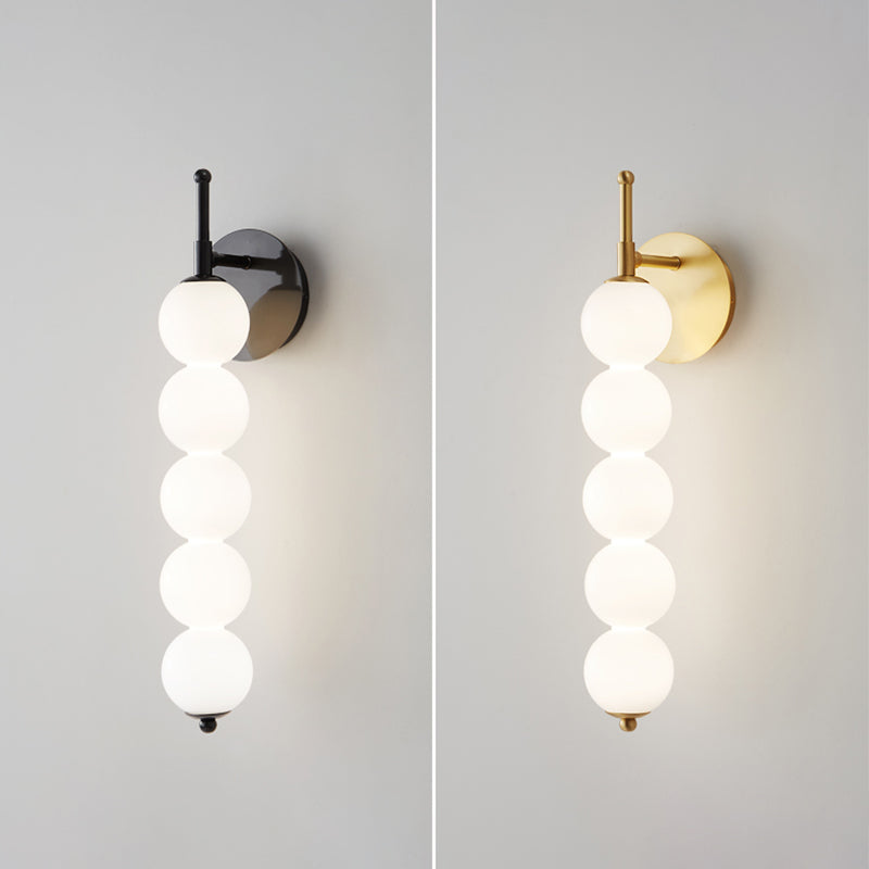 Modern Style White Shade Wall Mounted Sconce Glass Wall Lights for Bedroom