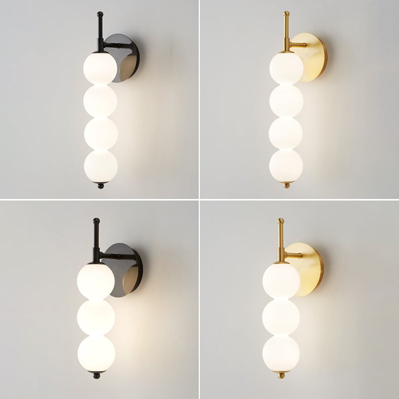 Modern Style White Shade Wall Mounted Sconce Glass Wall Lights for Bedroom