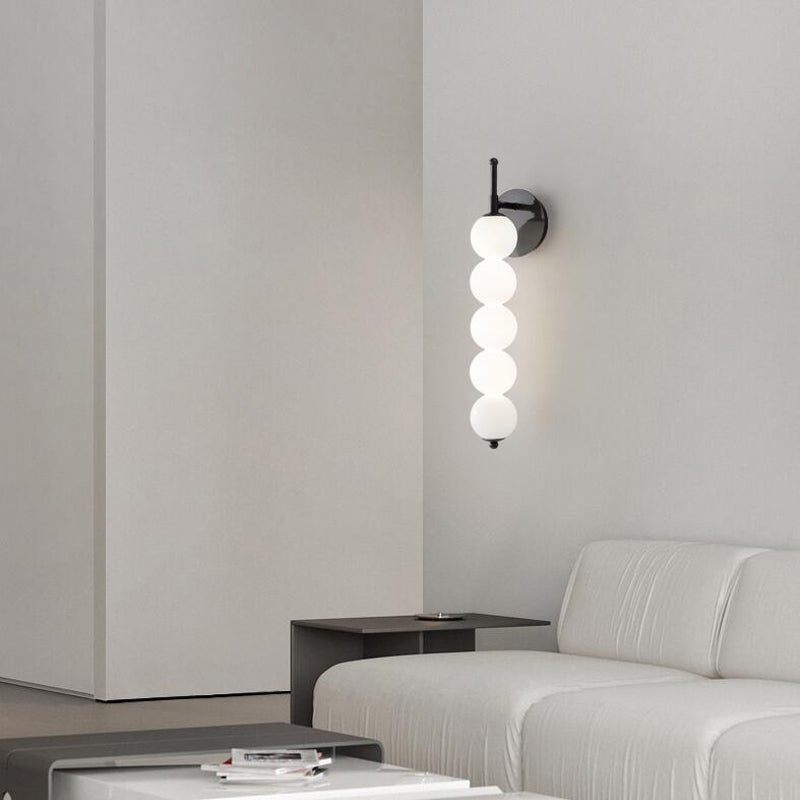 Modern Style White Shade Wall Mounted Sconce Glass Wall Lights for Bedroom