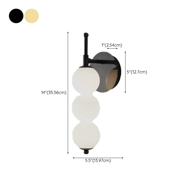 Modern Style White Shade Wall Mounted Sconce Glass Wall Lights for Bedroom