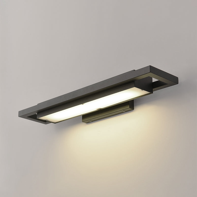 Contemporary Wall Sconce Rectangular Outdoor Wall Light Fixture with Stainless Steel