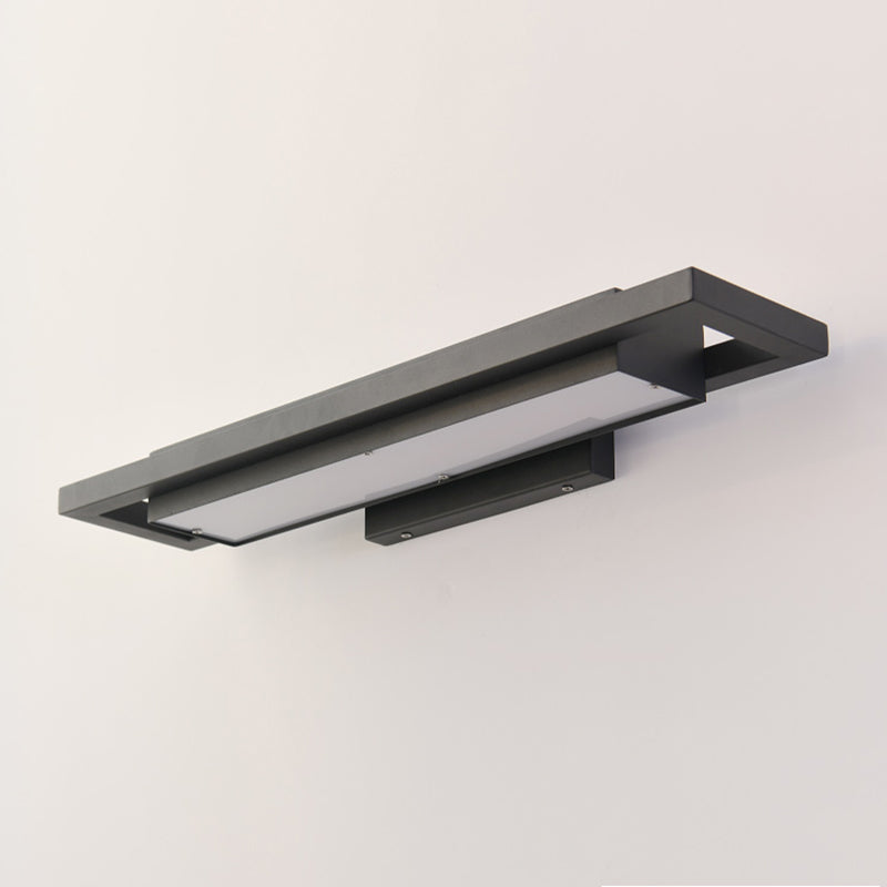 Contemporary Wall Sconce Rectangular Outdoor Wall Light Fixture with Stainless Steel