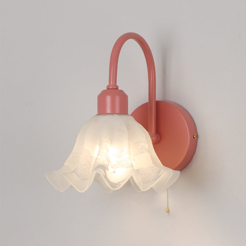 Glass Shade Wall Mounted Sconce Modern 1-Light Wall Lights for Bedroom