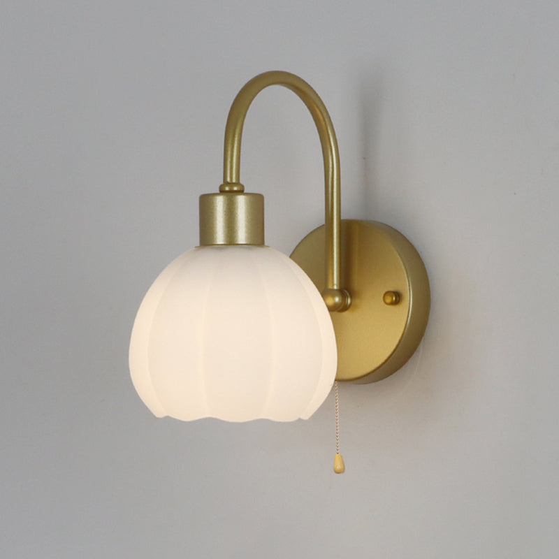 Glass Shade Wall Mounted Sconce Modern 1-Light Wall Lights for Bedroom