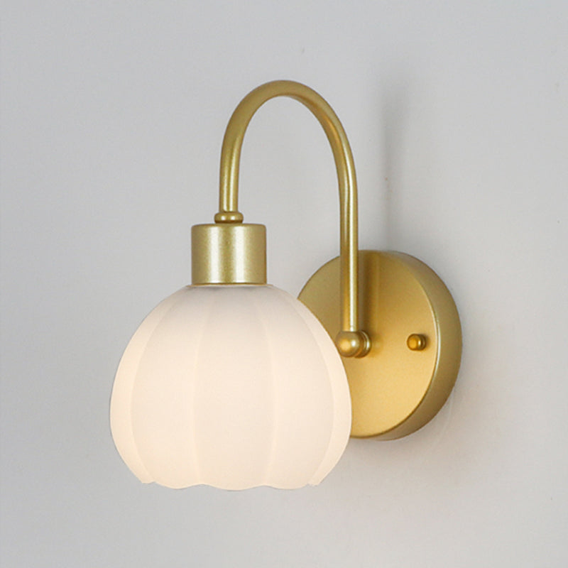 Glass Shade Wall Mounted Sconce Modern 1-Light Wall Lights for Bedroom