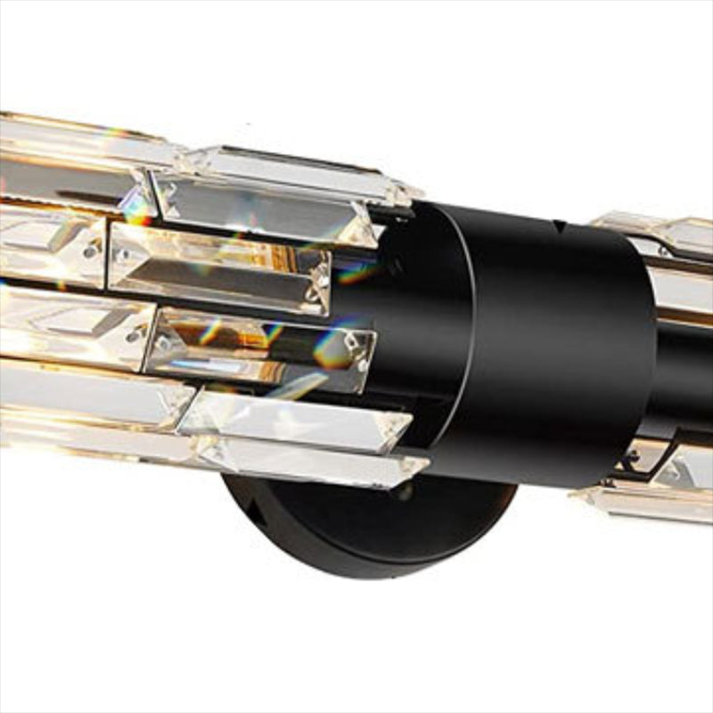 Crystal Modern Bath Sconce Cylinder 2 - Light Bathroom Vanity Lighting