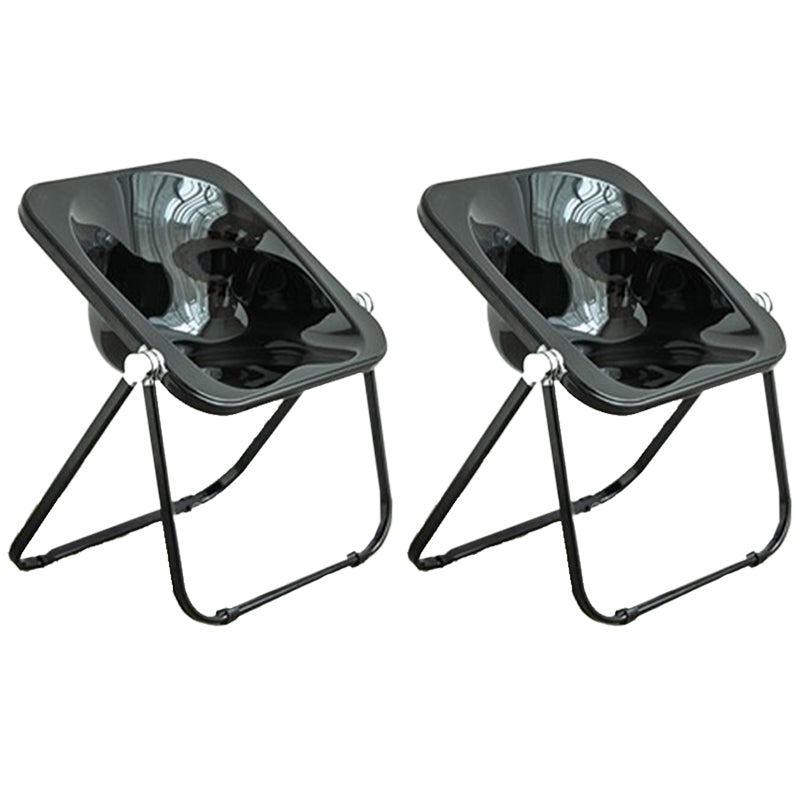 Folding Acrylic Dining Side Chair Metal Frame Indoor-Outdoor Chair