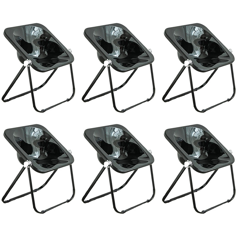 Folding Acrylic Dining Side Chair Metal Frame Indoor-Outdoor Chair