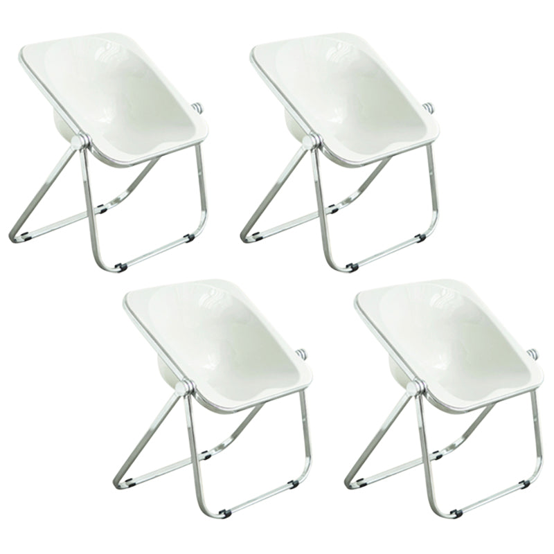 Folding Acrylic Dining Side Chair Metal Frame Indoor-Outdoor Chair