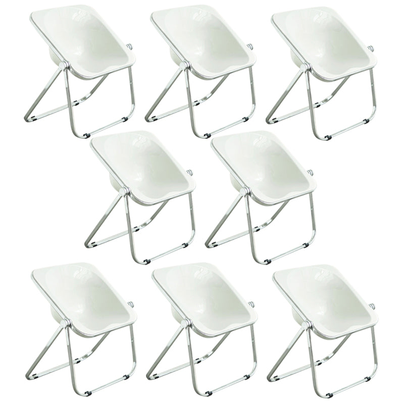 Folding Acrylic Dining Side Chair Metal Frame Indoor-Outdoor Chair