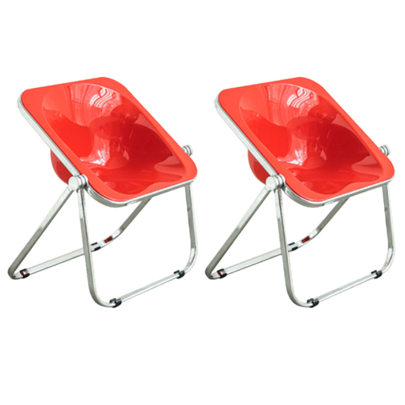 Folding Acrylic Dining Side Chair Metal Frame Indoor-Outdoor Chair