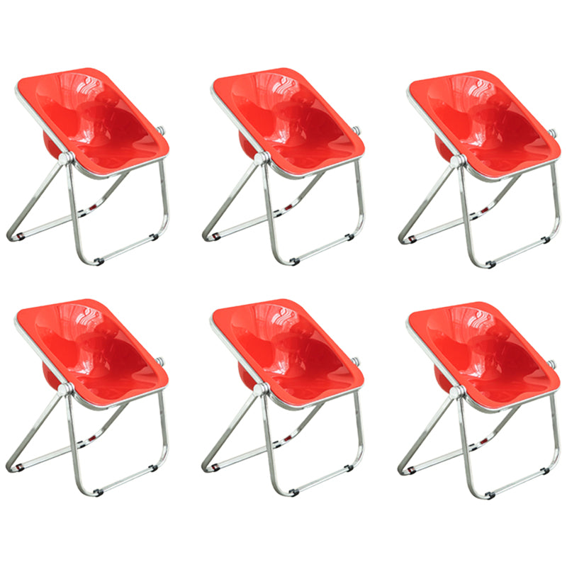 Folding Acrylic Dining Side Chair Metal Frame Indoor-Outdoor Chair