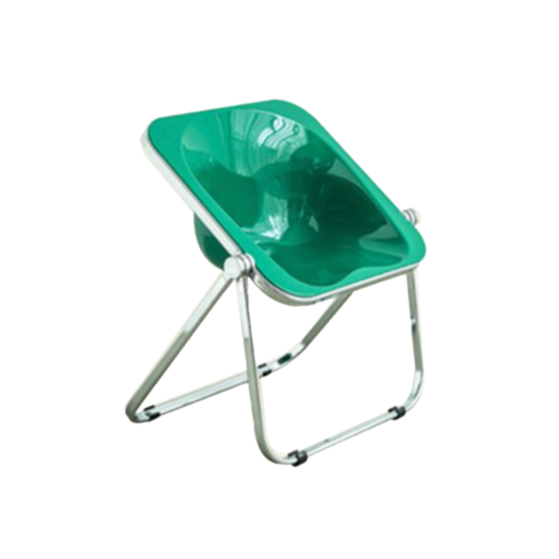 Folding Acrylic Dining Side Chair Metal Frame Indoor-Outdoor Chair
