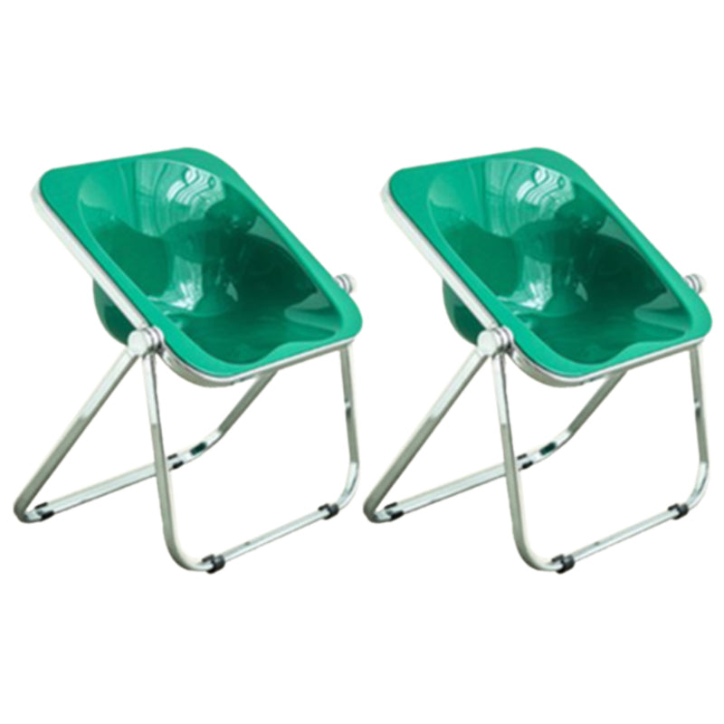 Folding Acrylic Dining Side Chair Metal Frame Indoor-Outdoor Chair